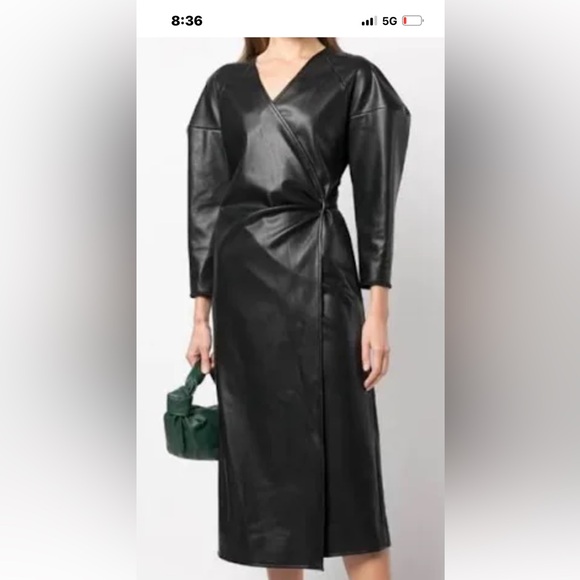 Proenza Schouler Dresses & Skirts - Proenza Schouler Black Faux Leather Long Sleeve Dress